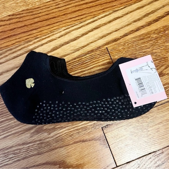 NWT Kate Spade Women’s Barre Black Ankle Socks with Gold Detail - Picture 3 of 6